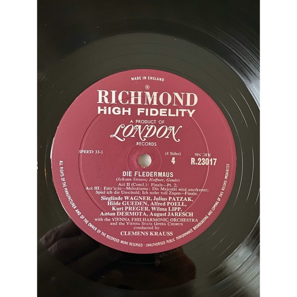 Strauss Die Fledermaus London RS 62006 Vienna Philharmonic 2 LP Box NM Opera - Picture 8 of 8